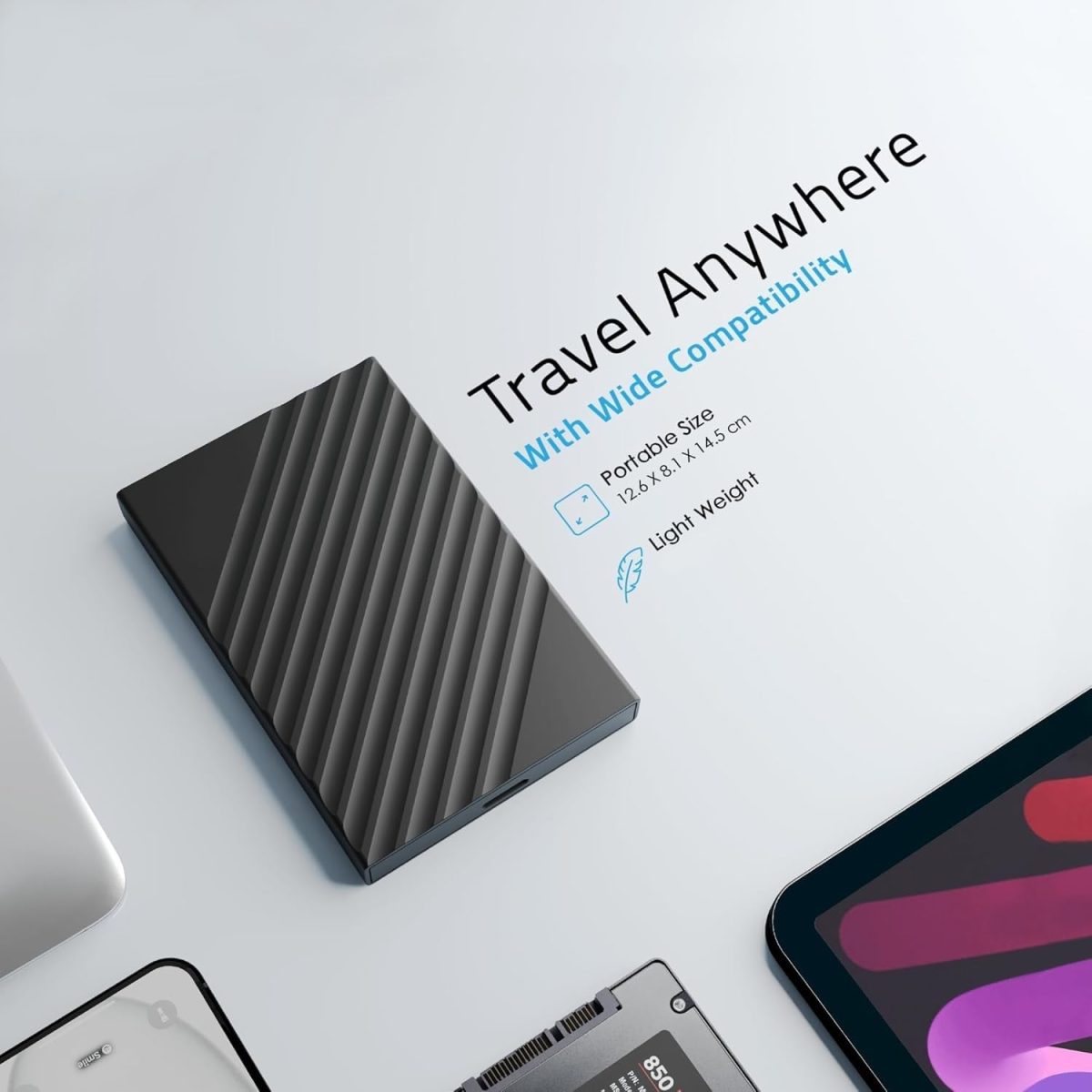500GB Portable External Hard Drive USB 3.0, High Speed Data Transfers, Supports Windows, Linux and Mac OS Systems, Compatible with, PlayStations, TV, and Other Devices. — 2