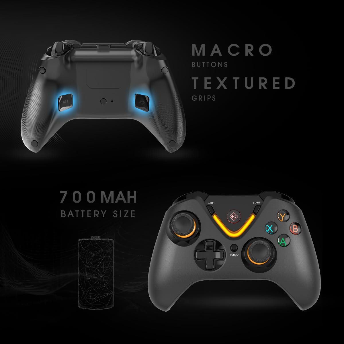 Cosmic Byte Ares Pro Wireless Gamepad for PC, Android, iOS – Tri-Mode (2.4GHz, Bluetooth, Wired), Hall Effect Joysticks & Triggers, 1000Hz Polling, Backlit Buttons, Turbo, Macro Button, 3.5mm Audio Port (Black) - Image 5