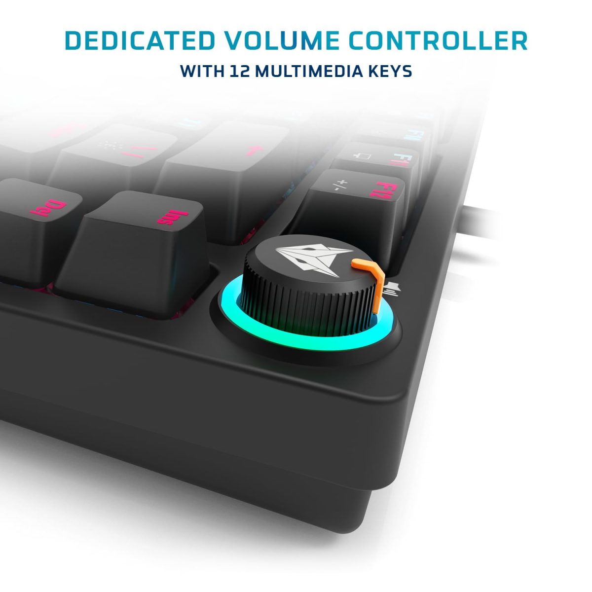 EvoFox Katana X2 TKL Mechanical Gaming Keyboard | 3‑Pin Replaceable Clicky Blue Switches, Dynamic Backlighting, All Keys Anti‑Ghosting, Volume Knob, Copilot, Xbox Gamebar, Screenshot & More (Black) — 4