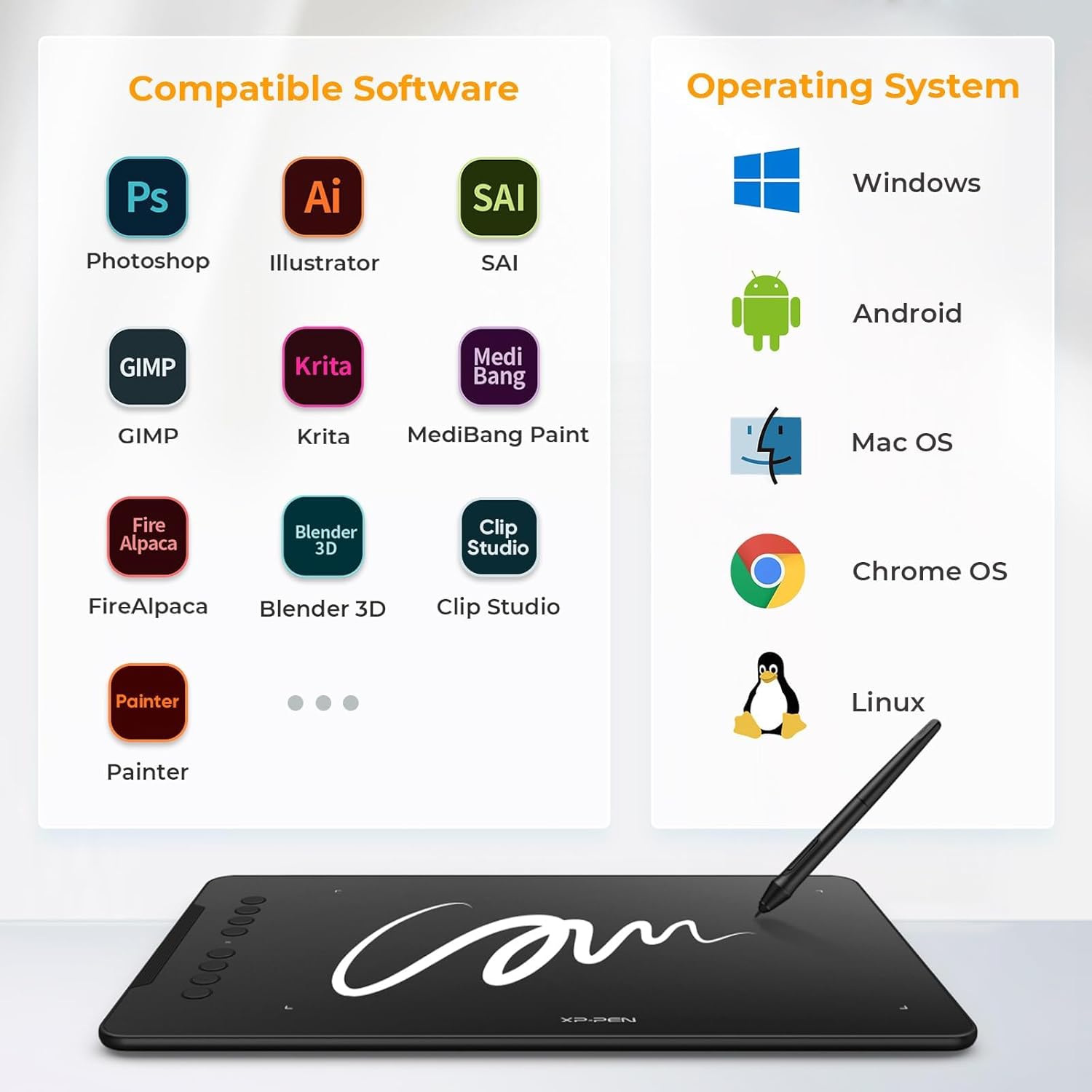 XP-Pen Deco01 V2 Digital Graphics Drawing Pen Tablet (10"(25cm) x 6.25"(15.8cm), 8192 Levels of Pressure Sensitivity, Battery-Free Passive Stylus, Black) - Image 7