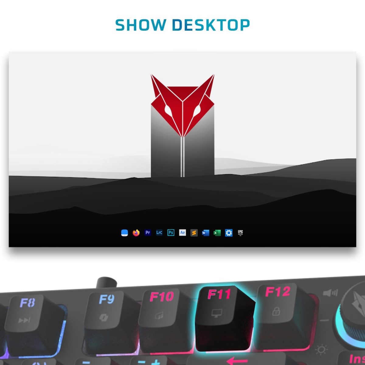 EvoFox Katana X2 TKL Mechanical Gaming Keyboard | 3‑Pin Replaceable Clicky Blue Switches, Dynamic Backlighting, All Keys Anti‑Ghosting, Volume Knob, Copilot, Xbox Gamebar, Screenshot & More (Black) — 5