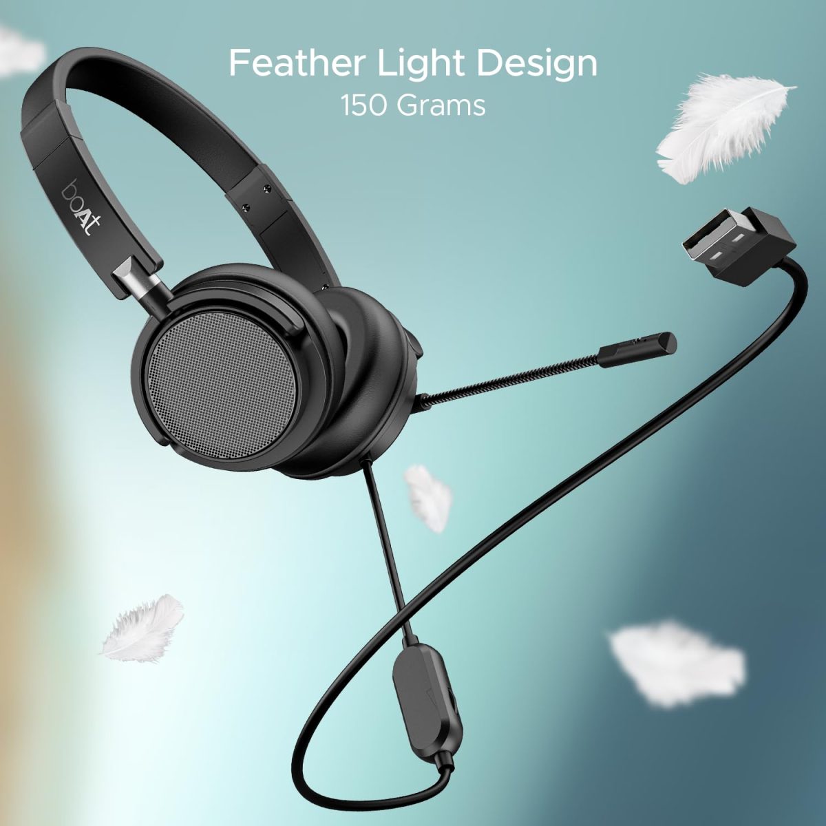 boAt Bassheads 900 Pro Wired Headphones with 40Mm Drivers, Lightweight Foldable Design, Over Ear, Remote Control, Unidirectional Retractable Mic, Adjustable Headband & USB Type-A Compatibility(Black) — 5