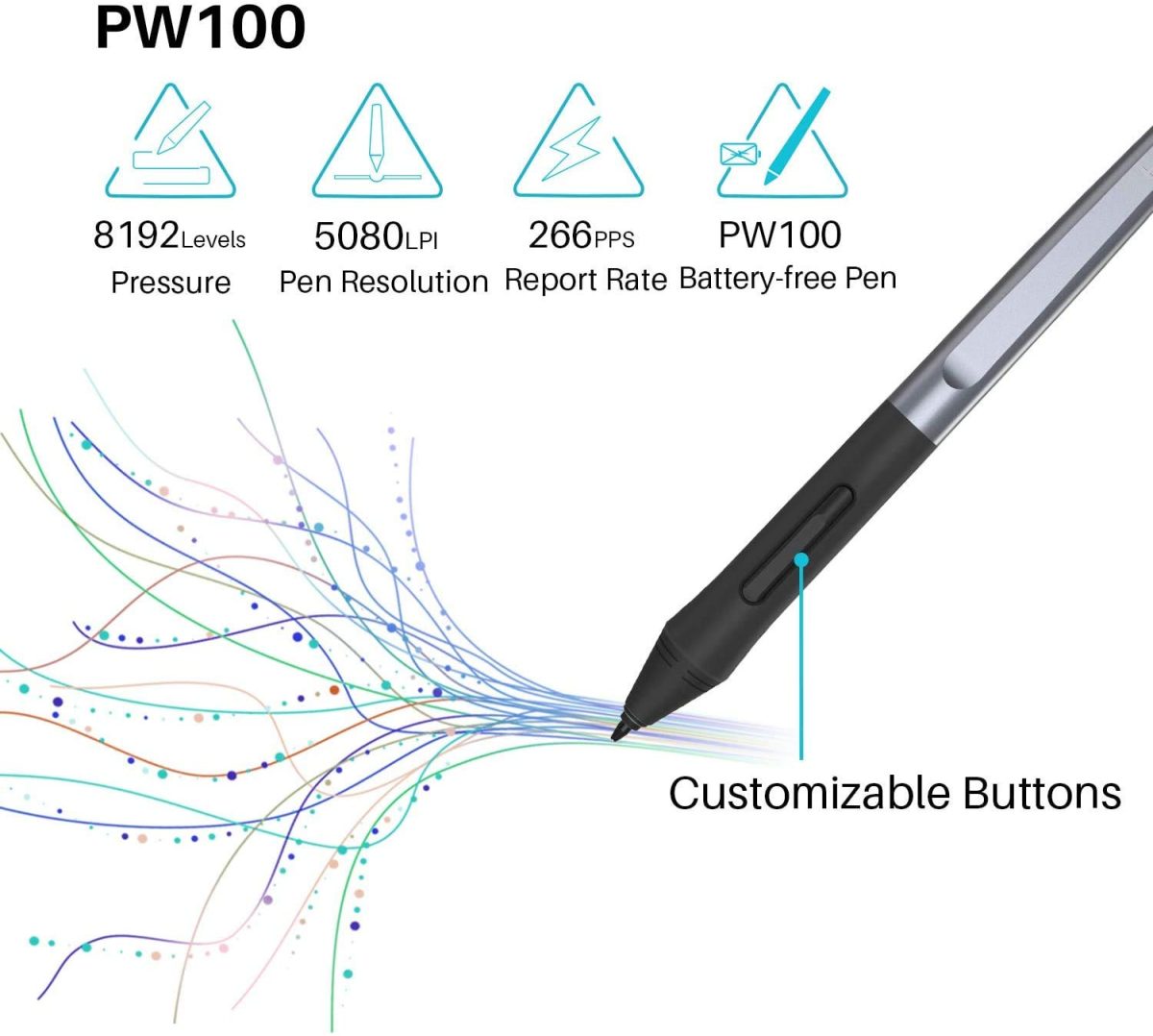 HUION HS64 Graphics Drawing Tablet Battery-Free Stylus Android Windows macOS with 6.3 x 4 inch Working Area Pen Tablet for Linux, Mac, Windows PC and Android (HS64, 6.3 x 4 inch), Black — 3
