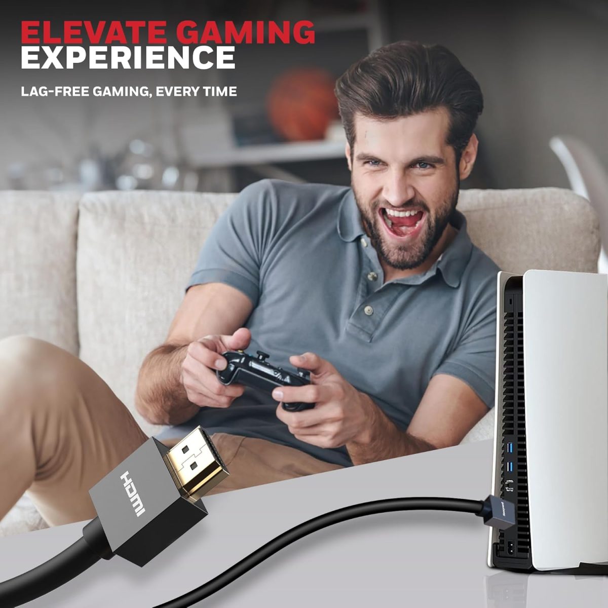 Honeywell HDMI Cable v2.0 with Ethernet, 3D/4K@60Hz Ultra HD Resolution, 2 Mtr, 18 GBPS Transmission Speed, High-Speed, Compatible with all HDMI Devices Laptop Desktop TV Set-top Box Gaming Console — 3