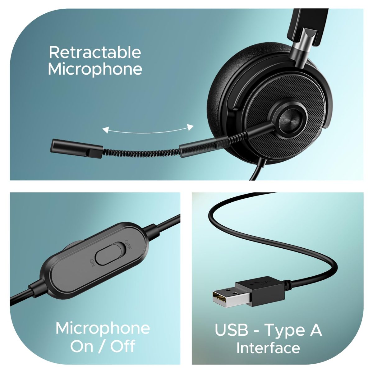 boAt Bassheads 900 Pro Wired Headphones with 40Mm Drivers, Lightweight Foldable Design, Over Ear, Remote Control, Unidirectional Retractable Mic, Adjustable Headband & USB Type-A Compatibility(Black) — 3