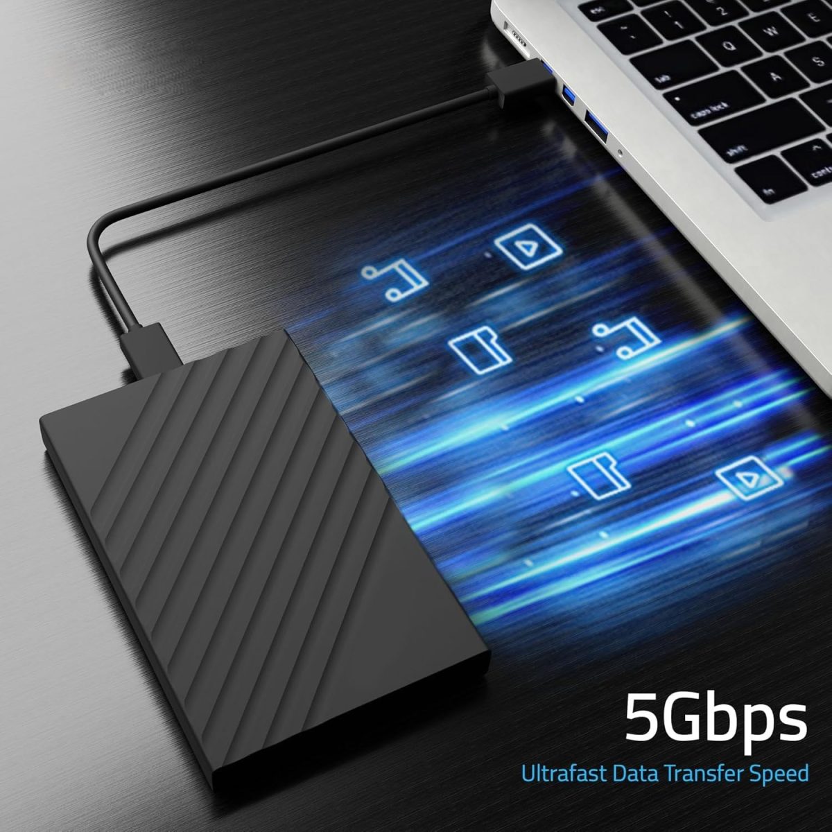 500GB Portable External Hard Drive USB 3.0, High Speed Data Transfers, Supports Windows, Linux and Mac OS Systems, Compatible with, PlayStations, TV, and Other Devices. — 5