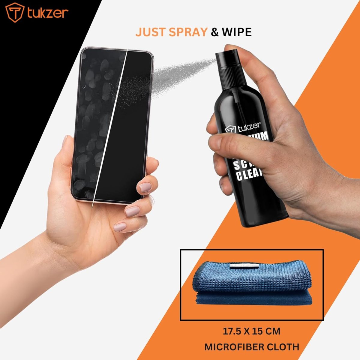 Tukzer Professional 8in1 Cleaning Kit for Laptop Tablet Smartphone Camera Airpod (100mlCleaning Solution AirBlower CottonSwabs Suede Plush Microfiber Cloth Antistatic Cleaning Bristle Universal Brush) — 4
