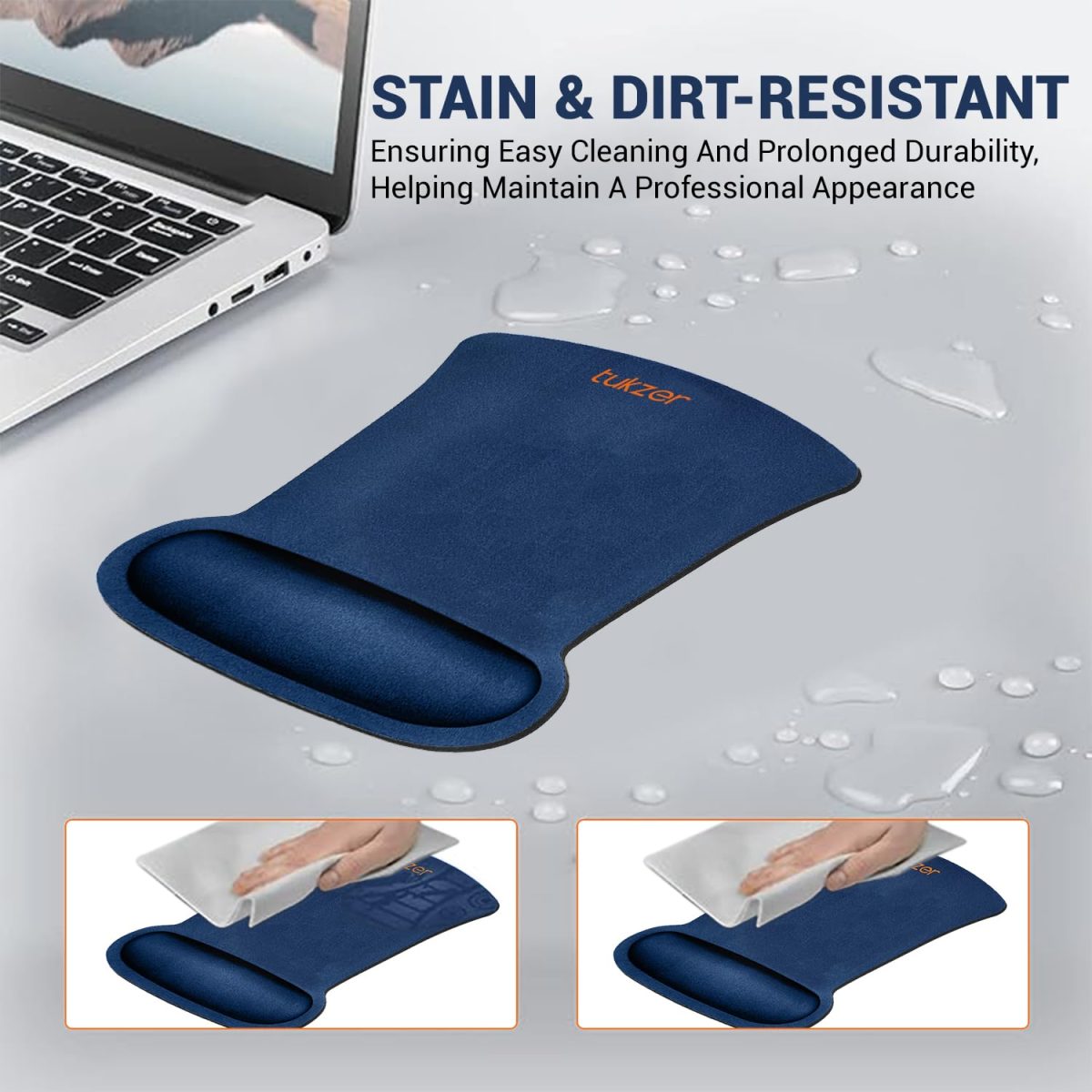 Tukzer Gel Mouse Pad| Memory Foam Cushion Mousepad with Wrist Support, Ergonomic Design| Non-Slip Rubber Base| Suitable for Gaming, Computer, Laptop, Home & Office Non-Slip Rubber Base (Dark Blue) — 6