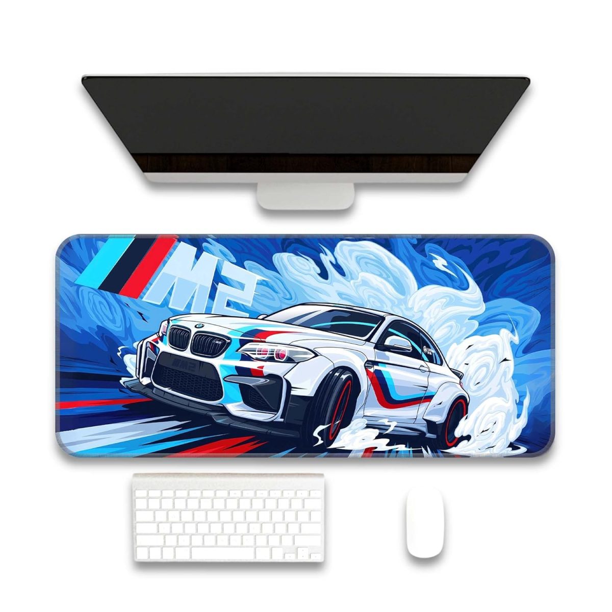 Skiditos BMW Gaming Mouse Pad 60X30CM - Extended Large with Stitched Edges, Non-Slip Rubber Base, Perfect for Setup, PC & Gaming Accessories - Long DeskPad — 2