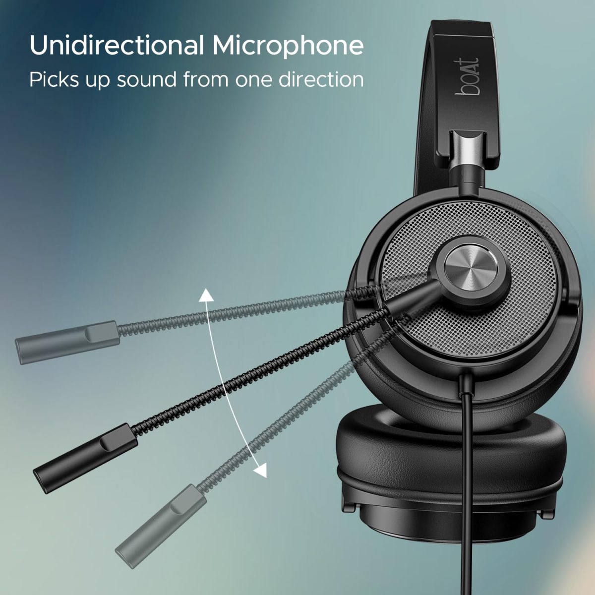 boAt Bassheads 900 Pro Wired Headphones with 40Mm Drivers, Lightweight Foldable Design, Over Ear, Remote Control, Unidirectional Retractable Mic, Adjustable Headband & USB Type-A Compatibility(Black) — 2