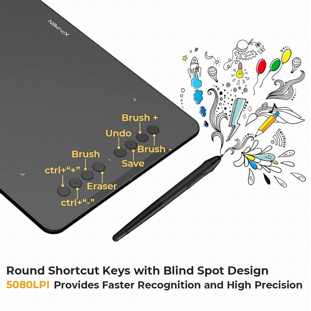 XP-Pen Deco01 V2 Digital Graphics Drawing Pen Tablet (10"(25cm) x 6.25"(15.8cm), 8192 Levels of Pressure Sensitivity, Battery-Free Passive Stylus, Black) — 10