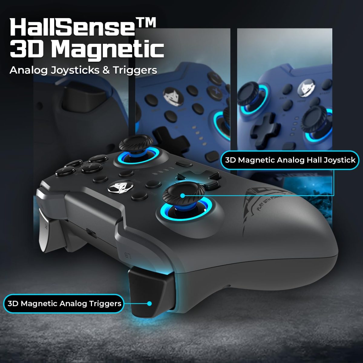 EvoFox Elite X2 Wireless Gaming Controller For PC with 1000Hz Polling Rate, Dual-Mode (2.4G & Type C), Hallsense™ Magnetic Hall 3D Joysticks & Triggers, EZ Click Macros, Dual Vibration Motors(Grey) — 7