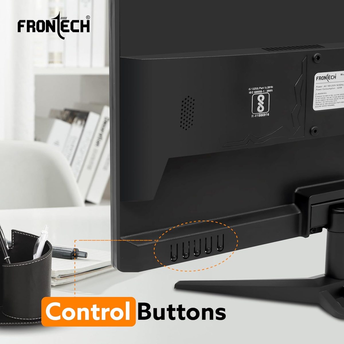 FRONTECH 22 Inch HD LED Monitor | Refresh Rate 60 Hz, 1680 X 1050 Pixels | Wall Mountable Slim & Stylish Design with 16.7M Colors| HDMI & VGA Ports, Built-in Power Supply (MON-0060,Black) — 3