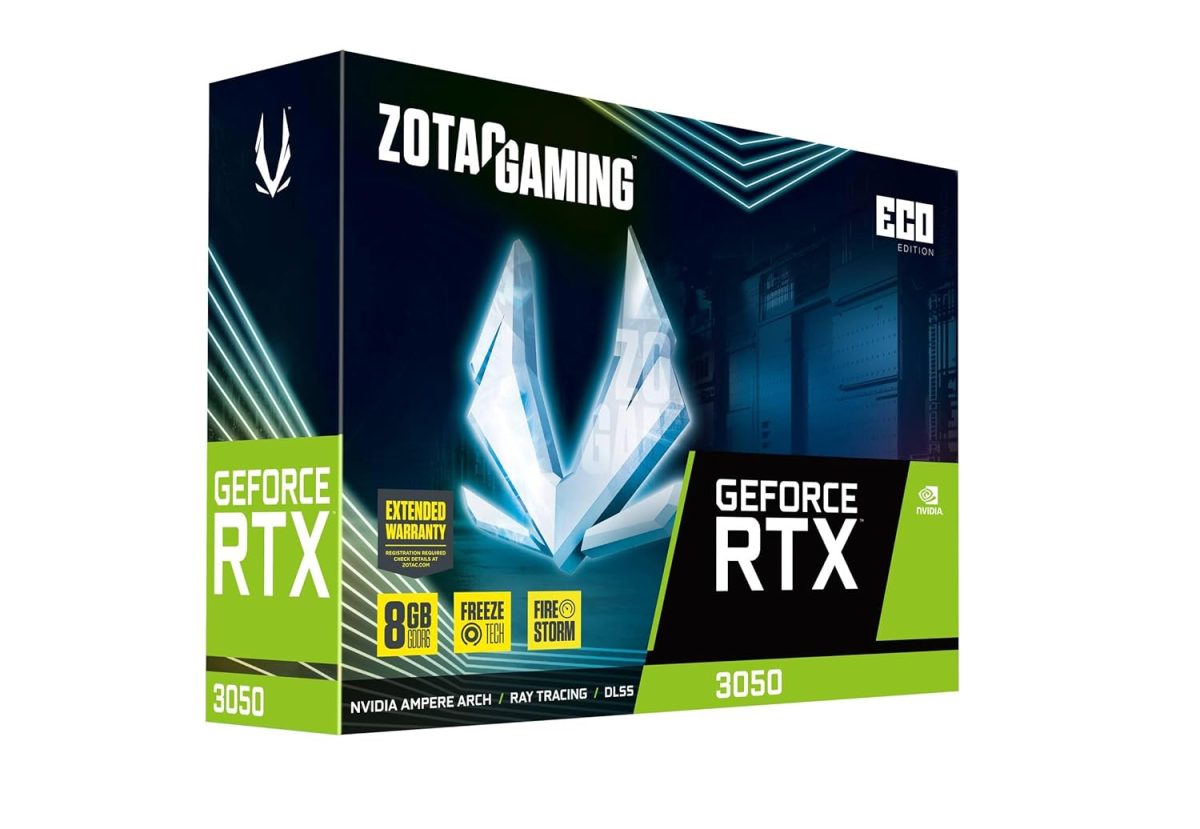 ZOTAC Gaming GeForce RTX 3050 ECO 8GB GDDR6 Graphics Card | 128-bit 14 Gbps Upto 1777 MHz GPU | 3 DP 1 HDMI PCI Express 4.0 8X Interface | 5 Years (3 + 2 Years Extended Warranty) — 6