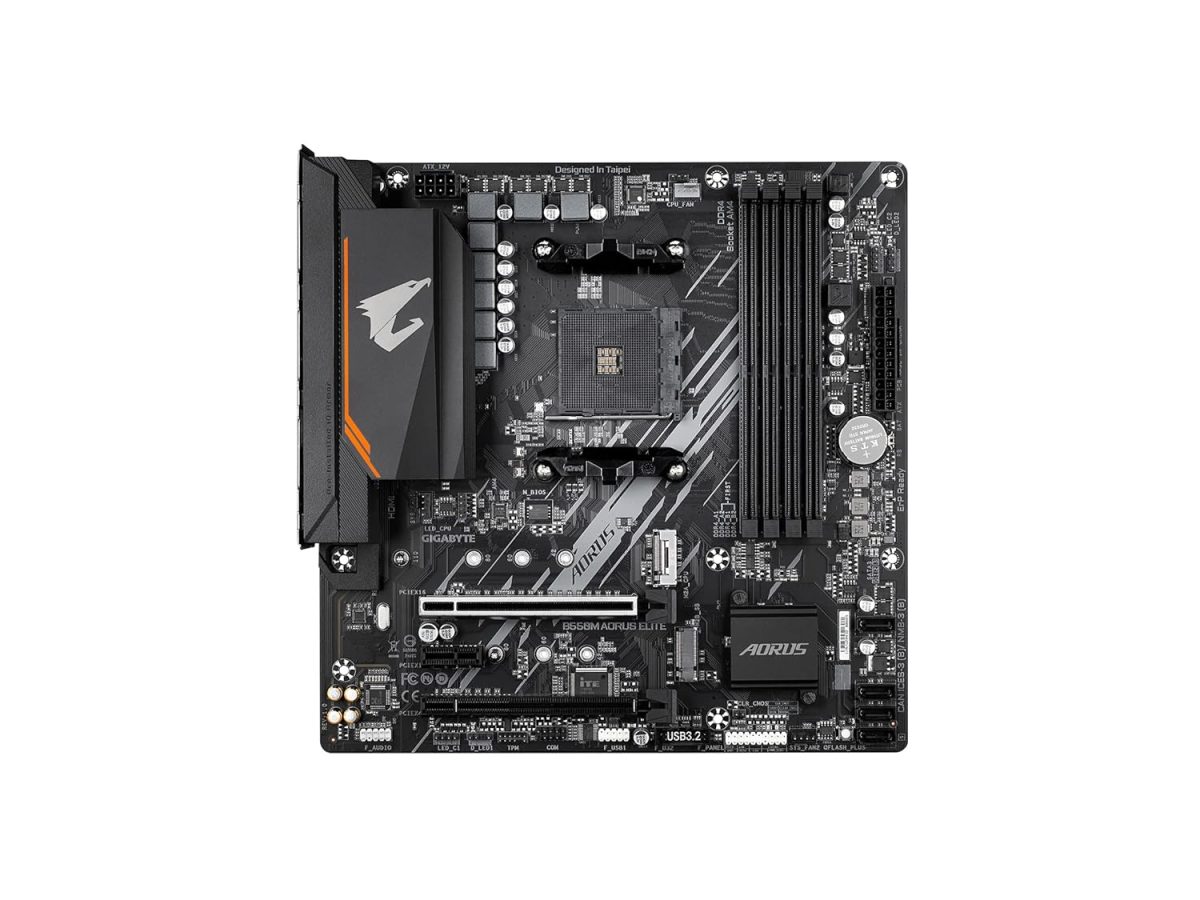 GIGABYTE B550M AORUS Elite (AM4/ AMD/ B550/ Micro-ATX/ DDR4/ Dual M.2/ PCIe 4.0/ Realtek GbE LAN/Gaming Motherboard) — 6