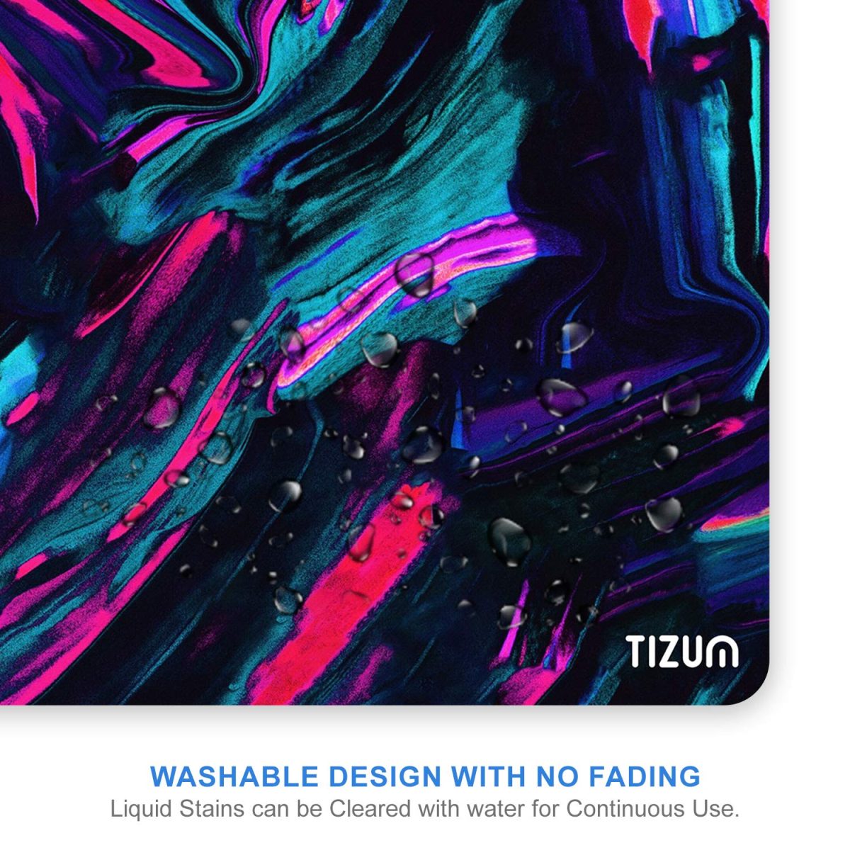 Tizum Mouse Pad Computer Mouse Mat with Anti-Slip Rubber Base & Smooth Mouse Control with Spill-Resistant Surface for Laptop, Notebook, MacBook Pro, Gaming Computer (9.4*7.9 Inches), Beta (Multicolor) — 2