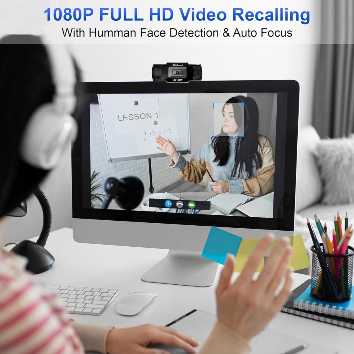 BigPassport 1080P/30FPS Ultra HD Webcam with Mic | 5P Lens USB Camera for Laptop, Desktop, PC | Face Detection, Skype, Zoom, Online Meetings, Classes – Pro-Live N3 — 4