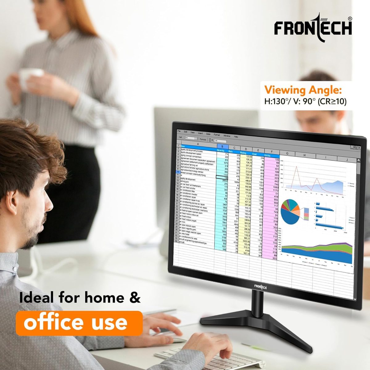 FRONTECH 22 Inch HD LED Monitor | Refresh Rate 60 Hz, 1680 X 1050 Pixels | Wall Mountable Slim & Stylish Design with 16.7M Colors| HDMI & VGA Ports, Built-in Power Supply (MON-0060,Black) — 6