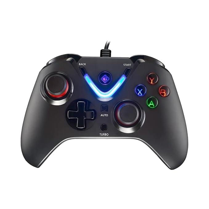 Wired Controller for PC Cosmic Byte ARES, Magnetic Triggers, Accurate Joysticks, Dual Vibration, Backit LED Buttons (Black)