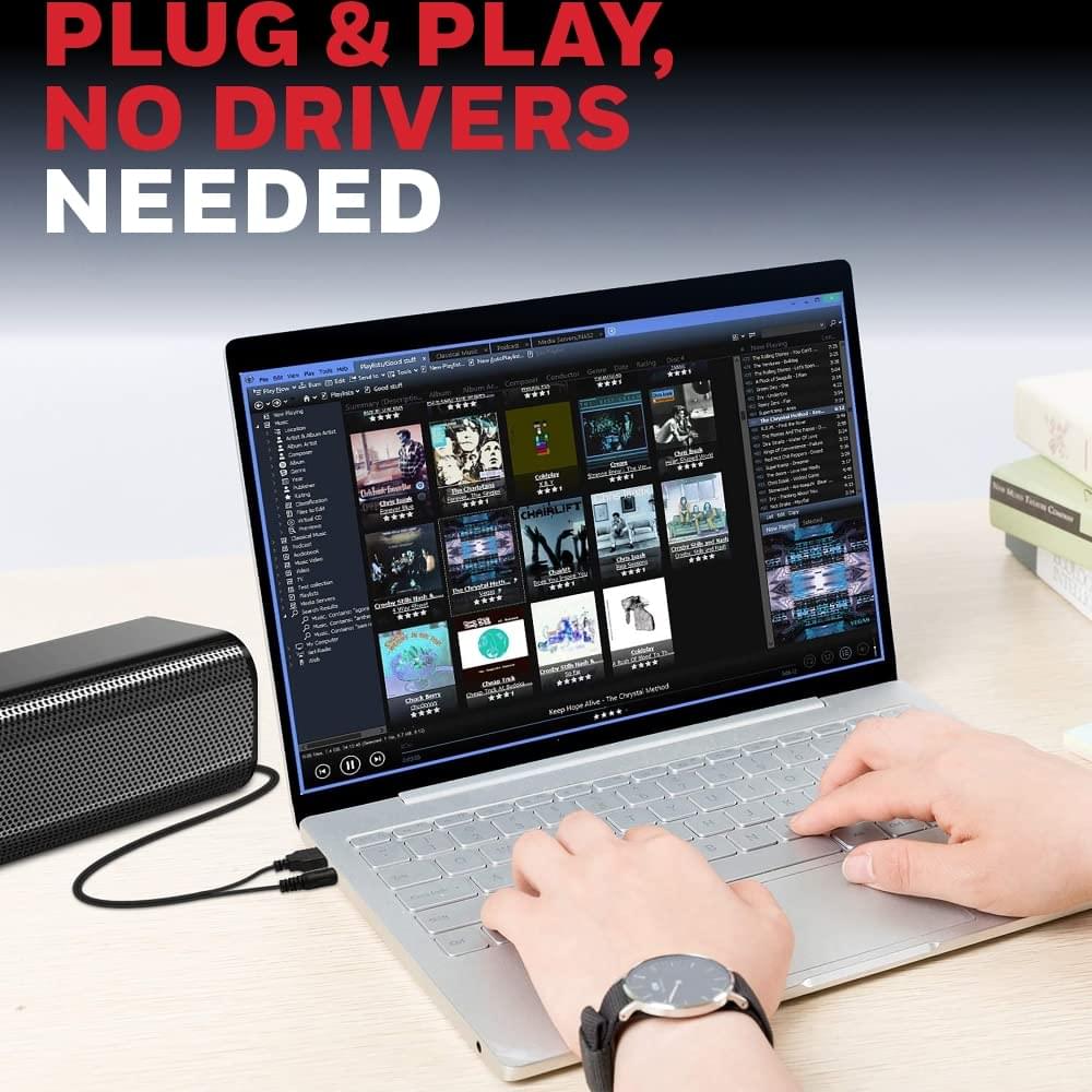 Honeywell Moxie V500 10W Portable USB Wired Soundbar, Speaker for PC,Desktop and Laptop with Volume Control and 3.5 mm AUX,2.0 Channel,52mmX2 Drivers,Plug &Play,2 Yrs Maufacuturer Warranty - Image 7