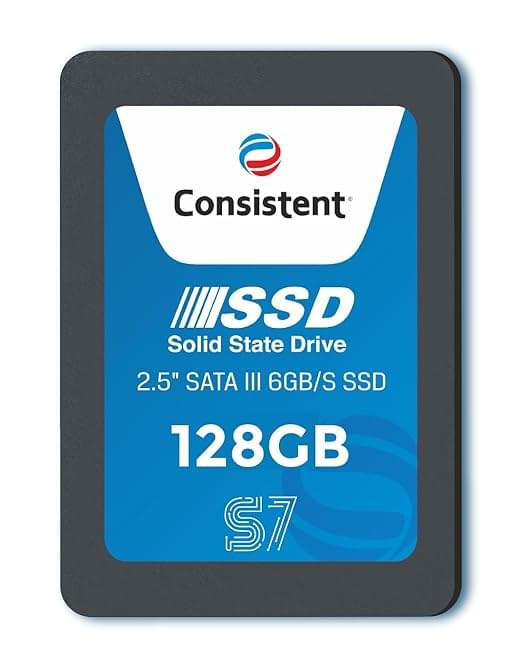 Consistent SSD 128GB 2.5 Inch SATA Internal SSD - Read: 550MB/s & Write: 500MB/s - Solid-State Drive 5 Year Warranty (128, GB)