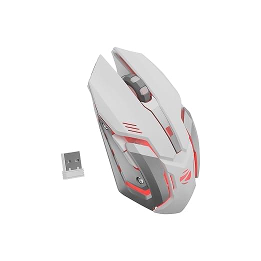 ZEBRONICS Transformer PRO Gaming Wireless Keyboard & Mouse Combo with 2.4GHz, Aluminum Body, Built in Battery, Multicolor LED Modes, Type C, Double Shot Keycaps, up to 4000 DPI (White) - Image 2