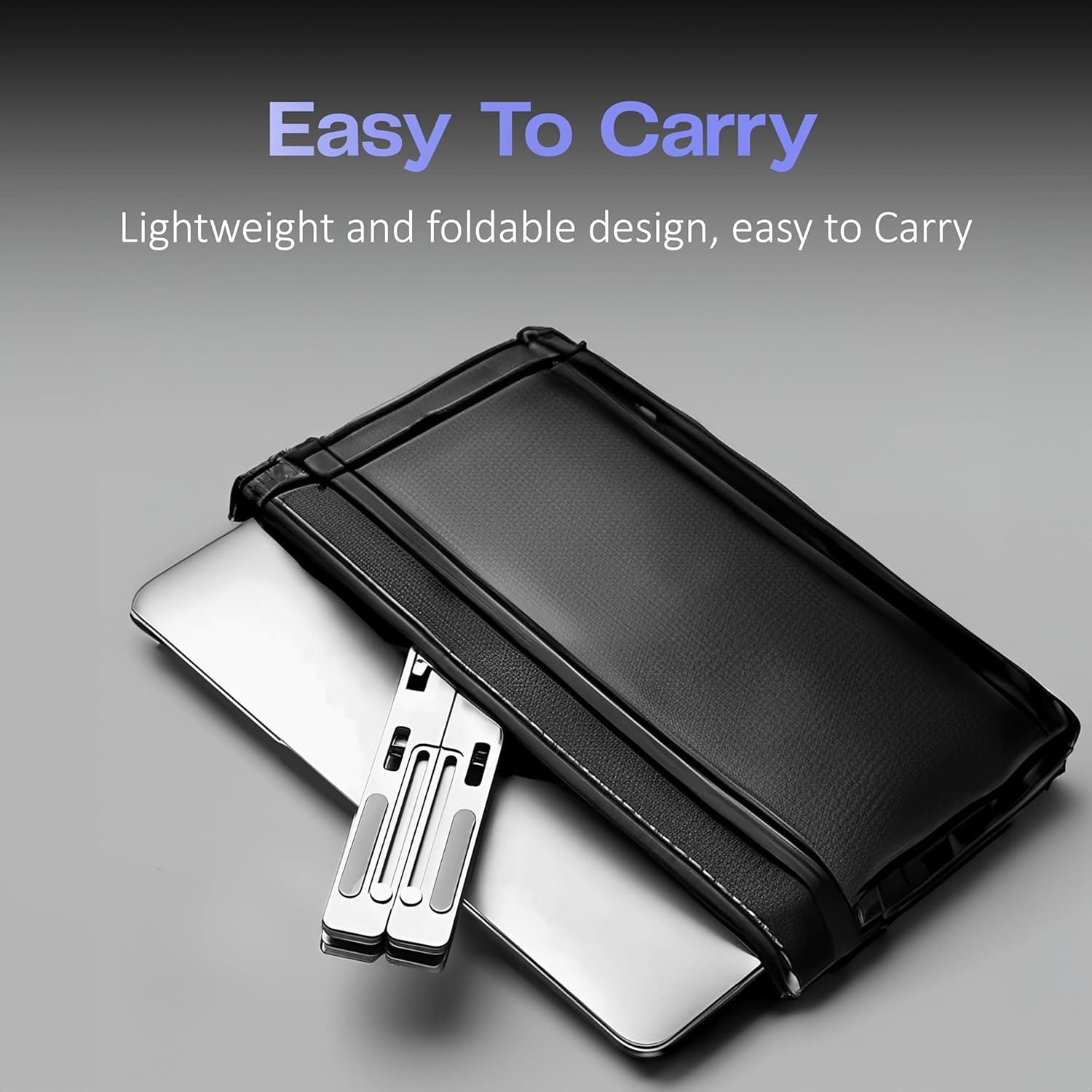 Tygot 6 Angles Adjustable Aluminum Ergonomic Foldable Portable Tabletop Laptop/Desktop Riser Stand Holder Compatible for MacBook, HP, Dell, Lenovo & All Other Notebook (Grey) - Image 2